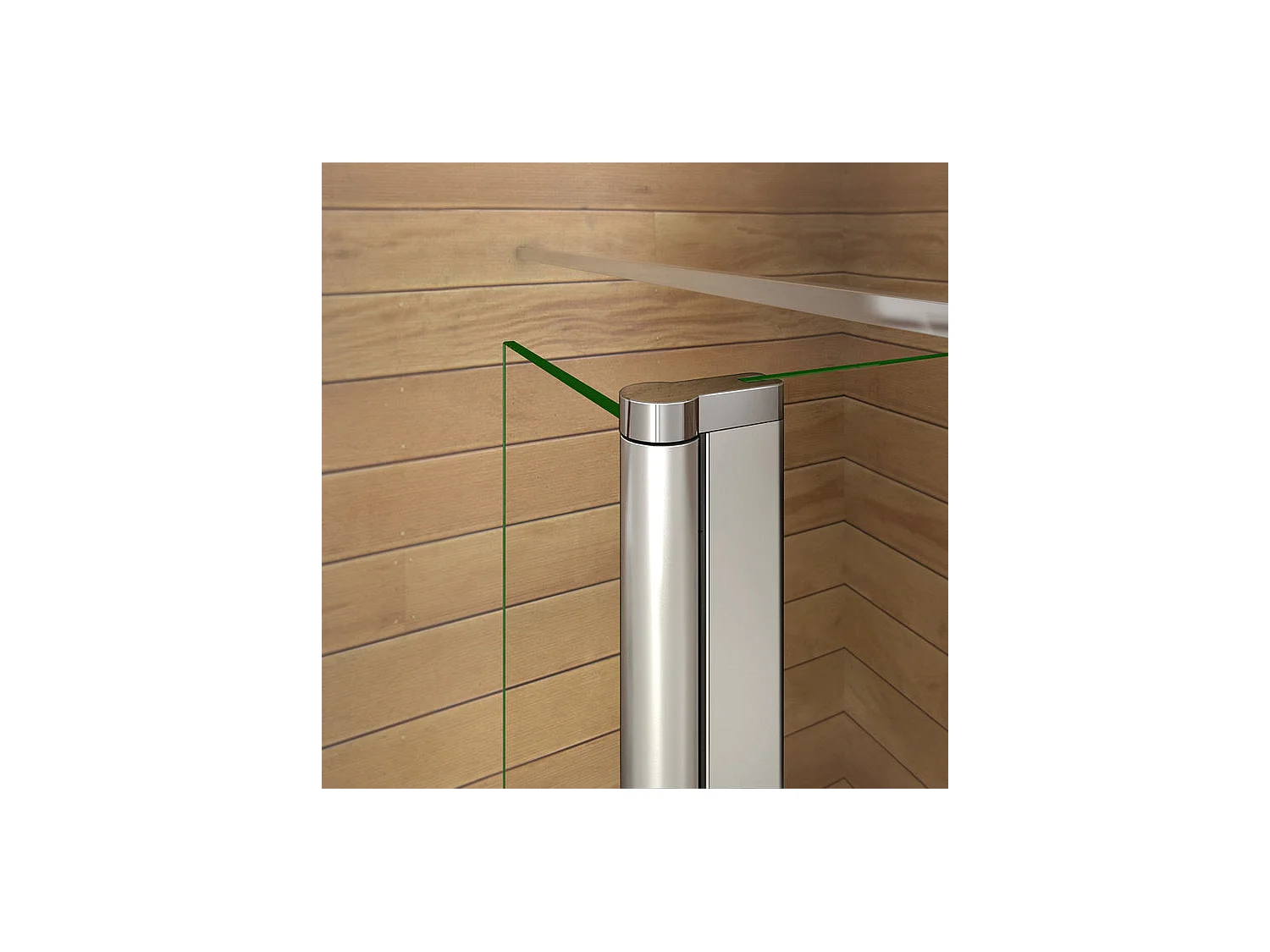 Paroi de douche à l'italienne 140+40x200cm avec retour pivotant - Verre 8mm trempé - Avec barre de fixation 90cm en carré