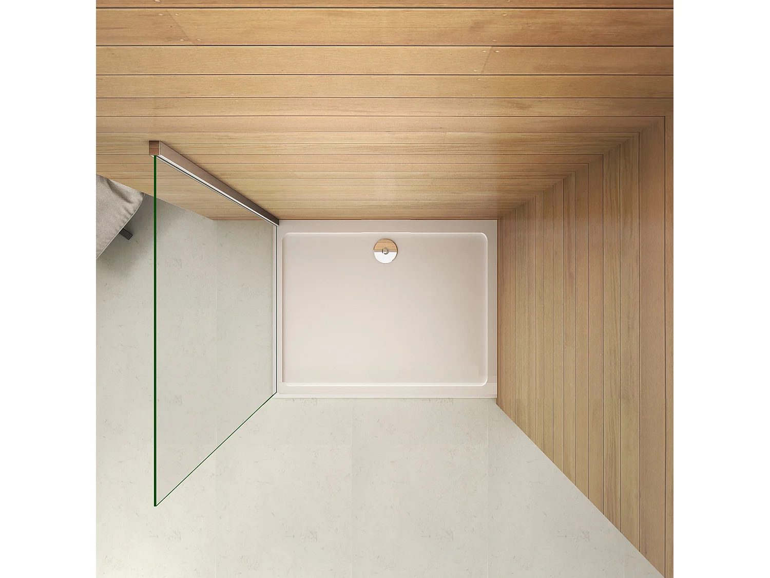 Paroi de douche à l'italienne 30x200cm en 8mm verre trempé anticalcaire, sans barre de fixation