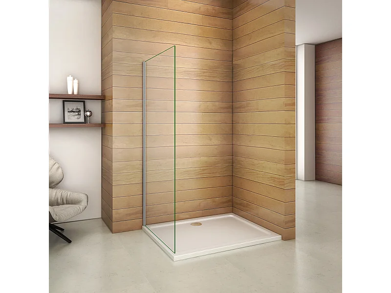 Italiaanse douchewand 30x200cm, 8mm gehard glas anti scaling, geen vaste staaf