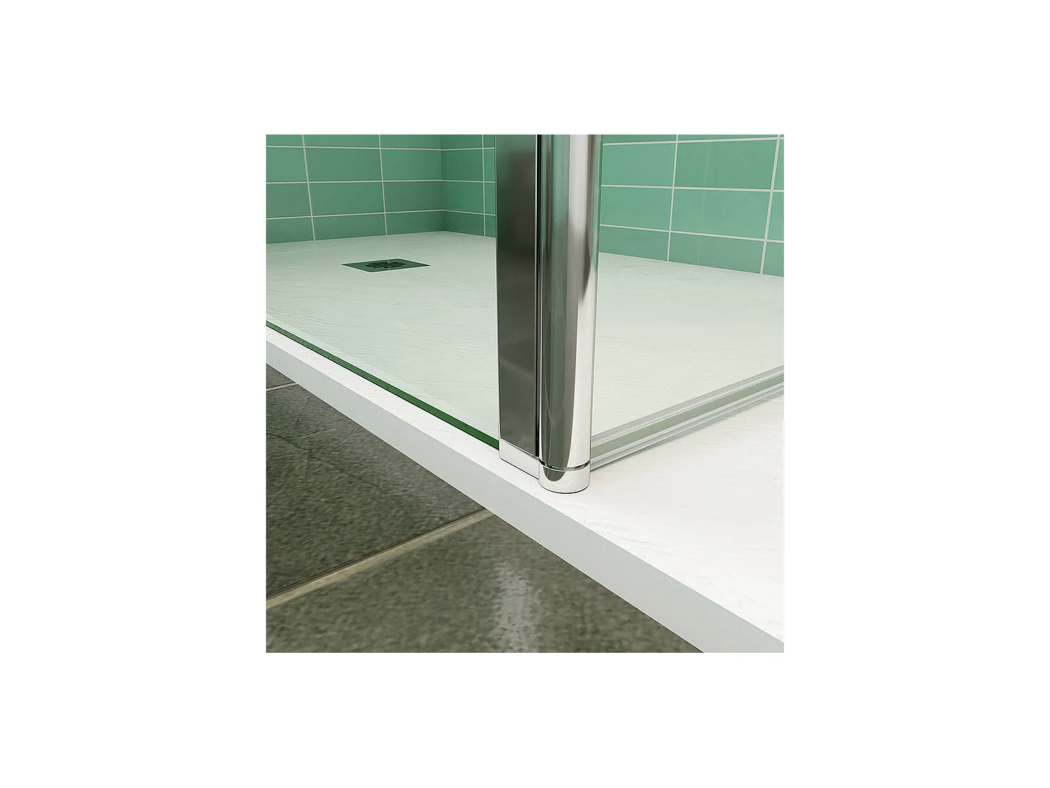 Paroi de douche à l'italienne 140x200cm avec retour pivotant 50x200cm - Verre securit - Avec barre de fixation 73-120cm en carré