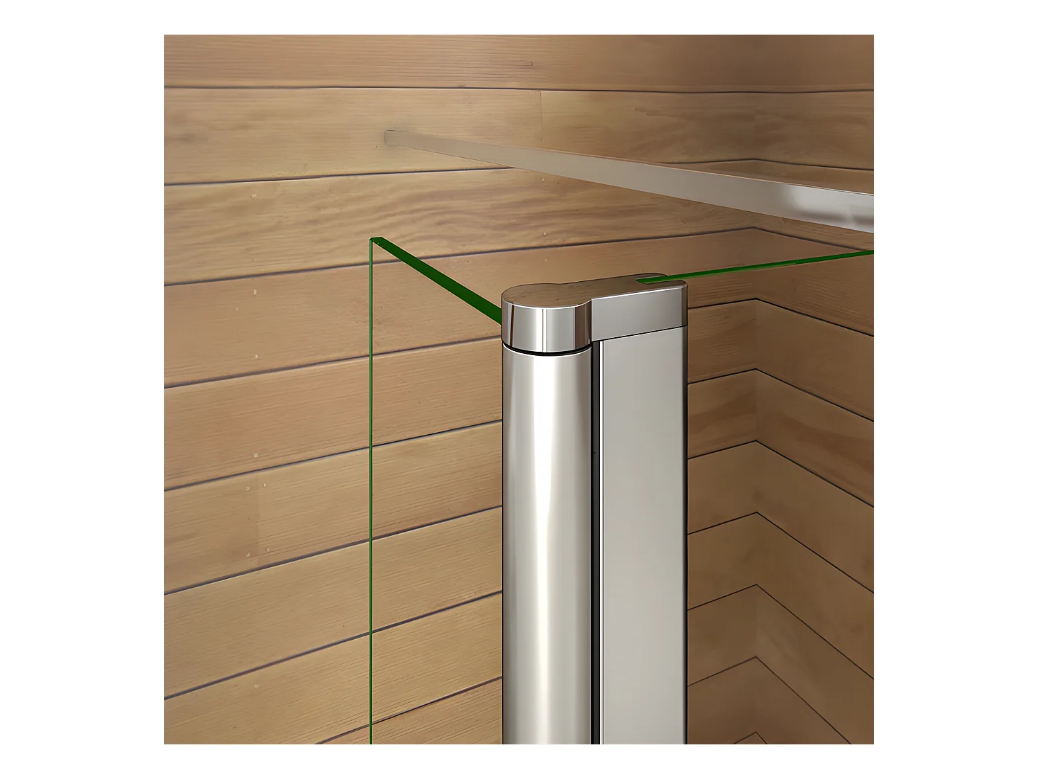 Paroi de douche à l'italienne 120+40x200cm avec retour pivotant - Verre 8mm trempé - Avec barre de fixation 90cm en carré