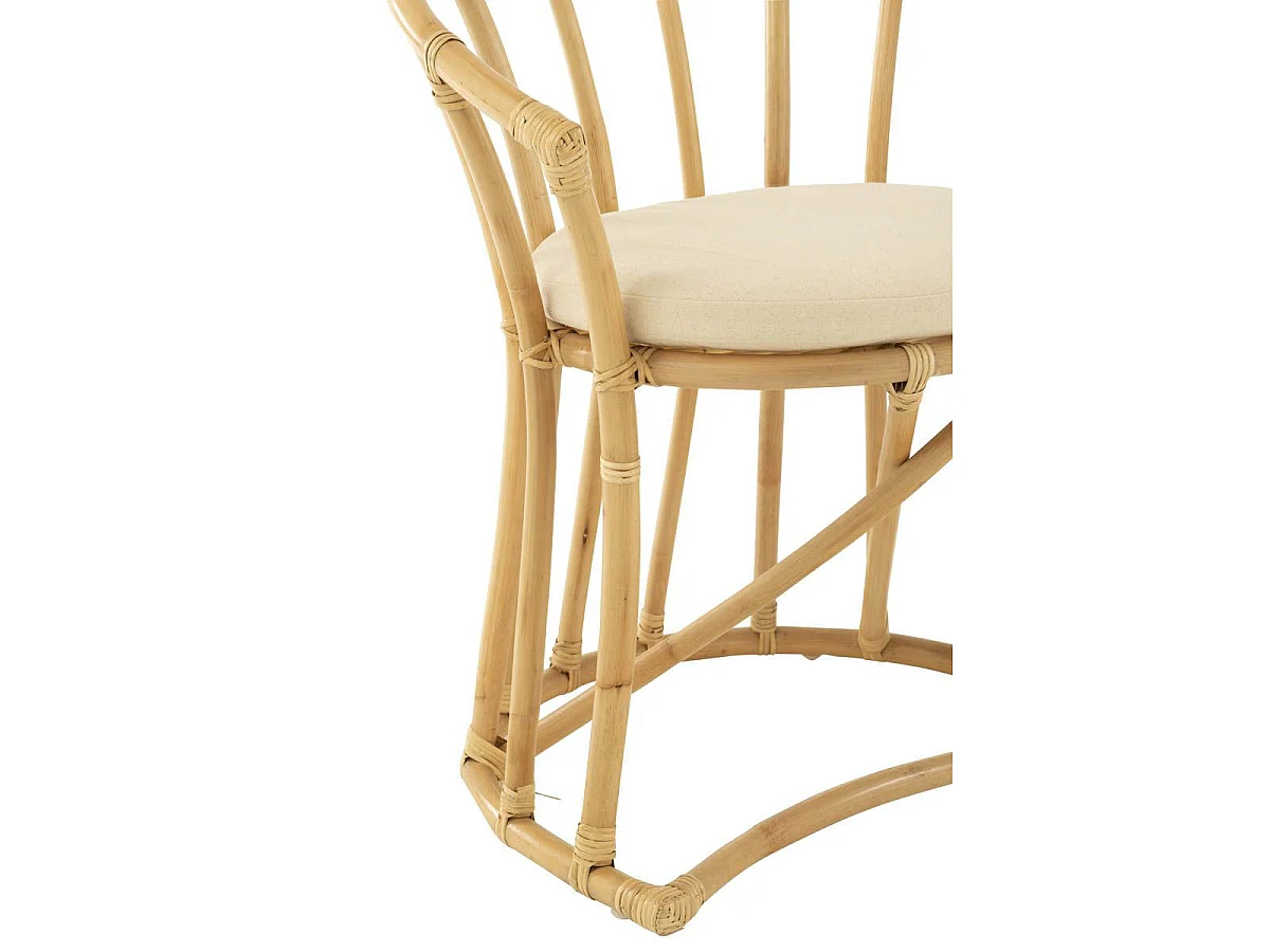 Chaise Rotin & Coussin "Howard" 70cm Naturel