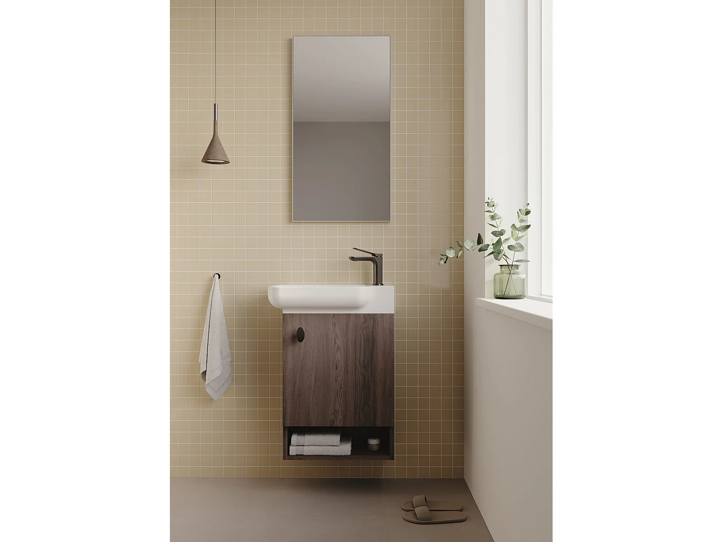 Meuble Vasque "Begonya 55" - 53 x 33 x 75 cm - Dark Walnut