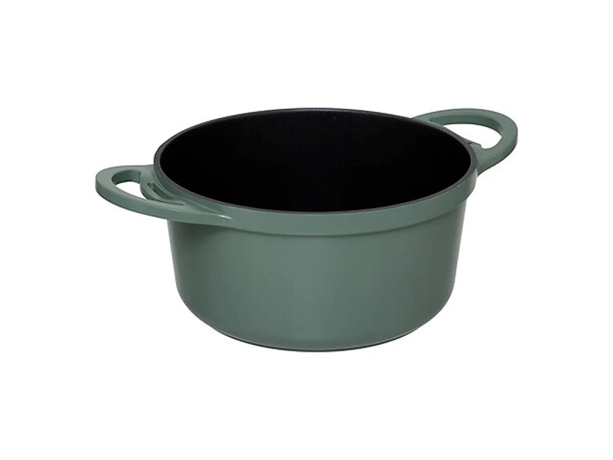 Cocotte Avec Panier Vapeur "Kirk" 24cm Vert Olive