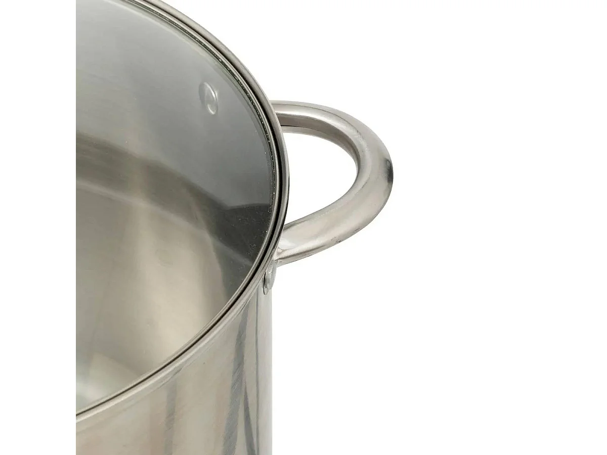 Marmite en Inox "Couvercle en Verre" 13L Argent