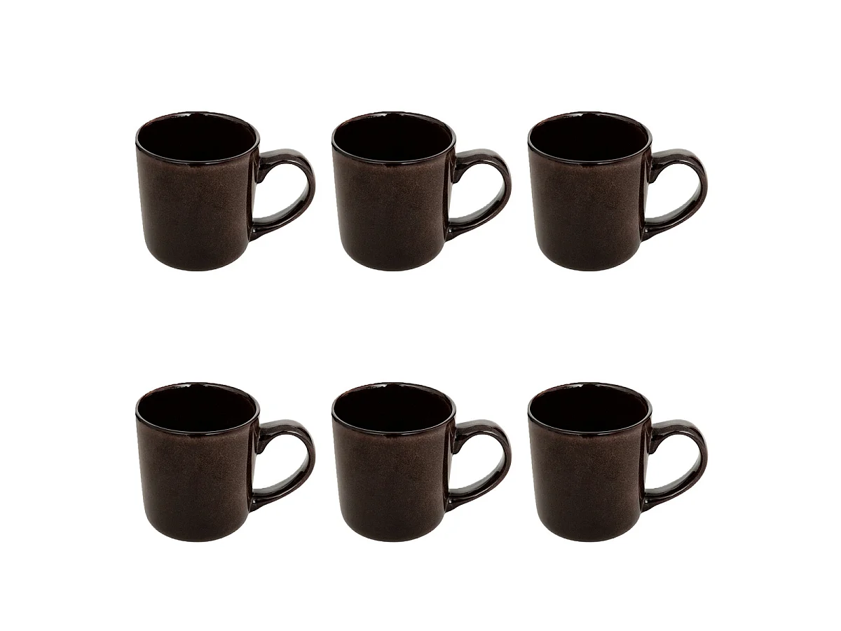 Lot de 6 Mugs "Terre Inconnue" 42cl Marron