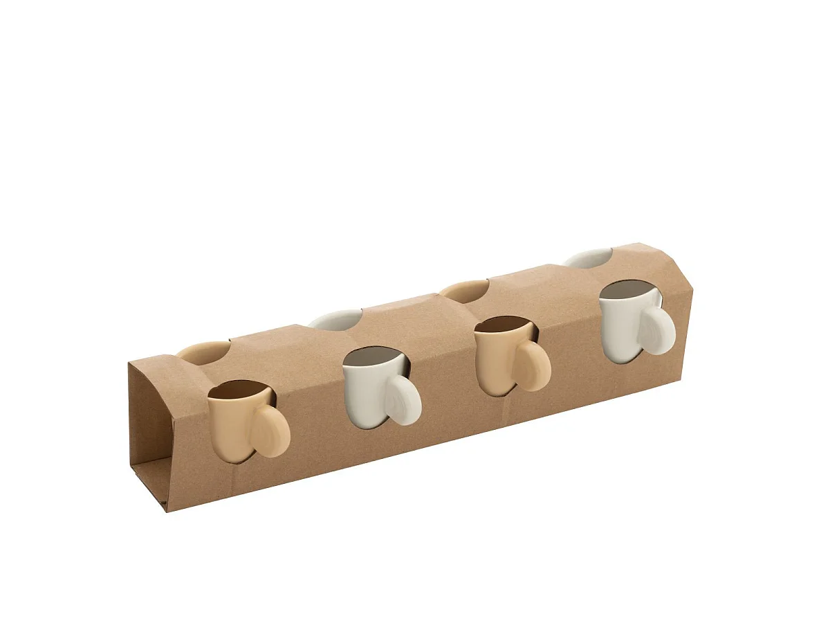 Lot de 4 Tasses "Avery" 22cl Crème & Blanc