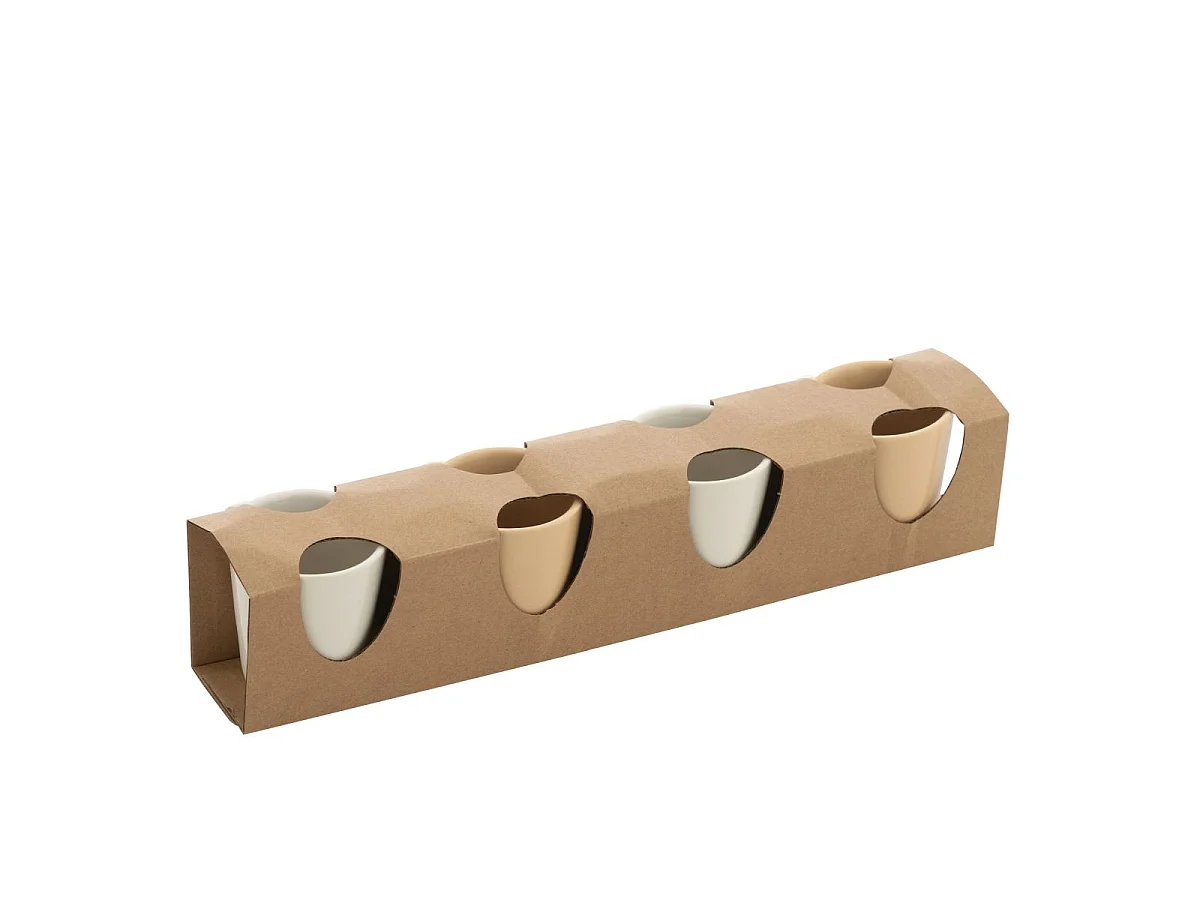 Lot de 4 Tasses "Avery" 22cl Crème & Blanc