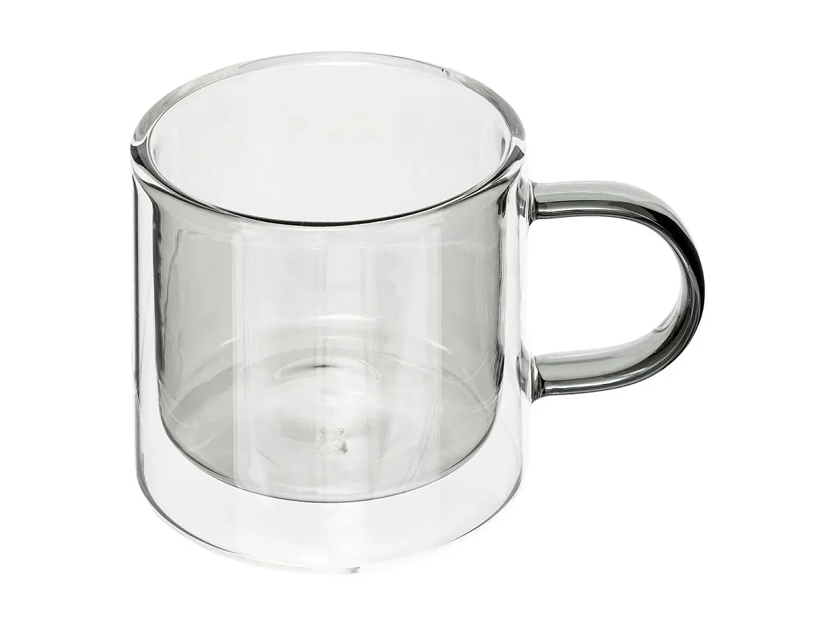 Lot de 6 Mugs en Verre "Lexi" 25cl Gris