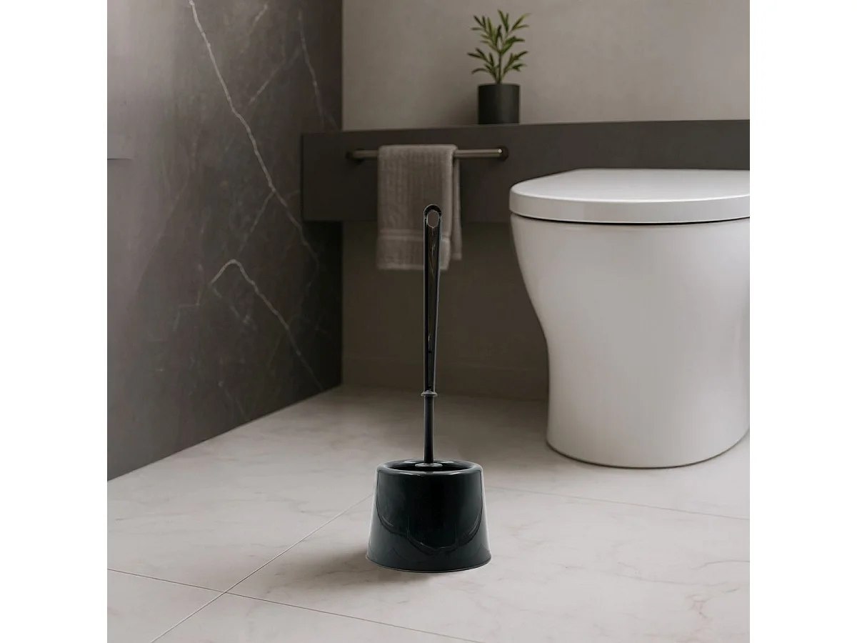 Brosse WC Uni "Tivoli" 38cm Noir