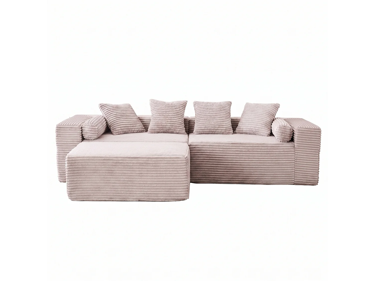 3-zits modulaire hoekbank, chenille, beige
