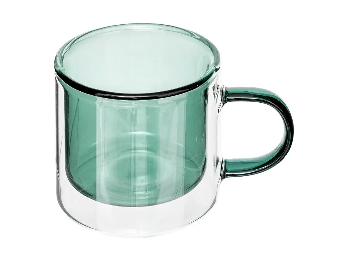 Lot de 6 Mugs en Verre "Lexi" 25cl Émeraude