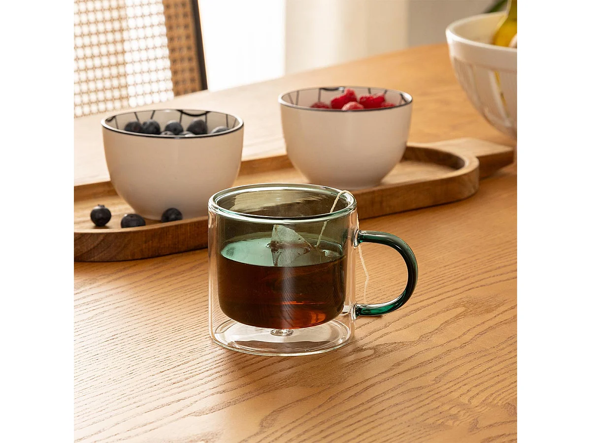 Lot de 6 Mugs en Verre "Lexi" 25cl Émeraude