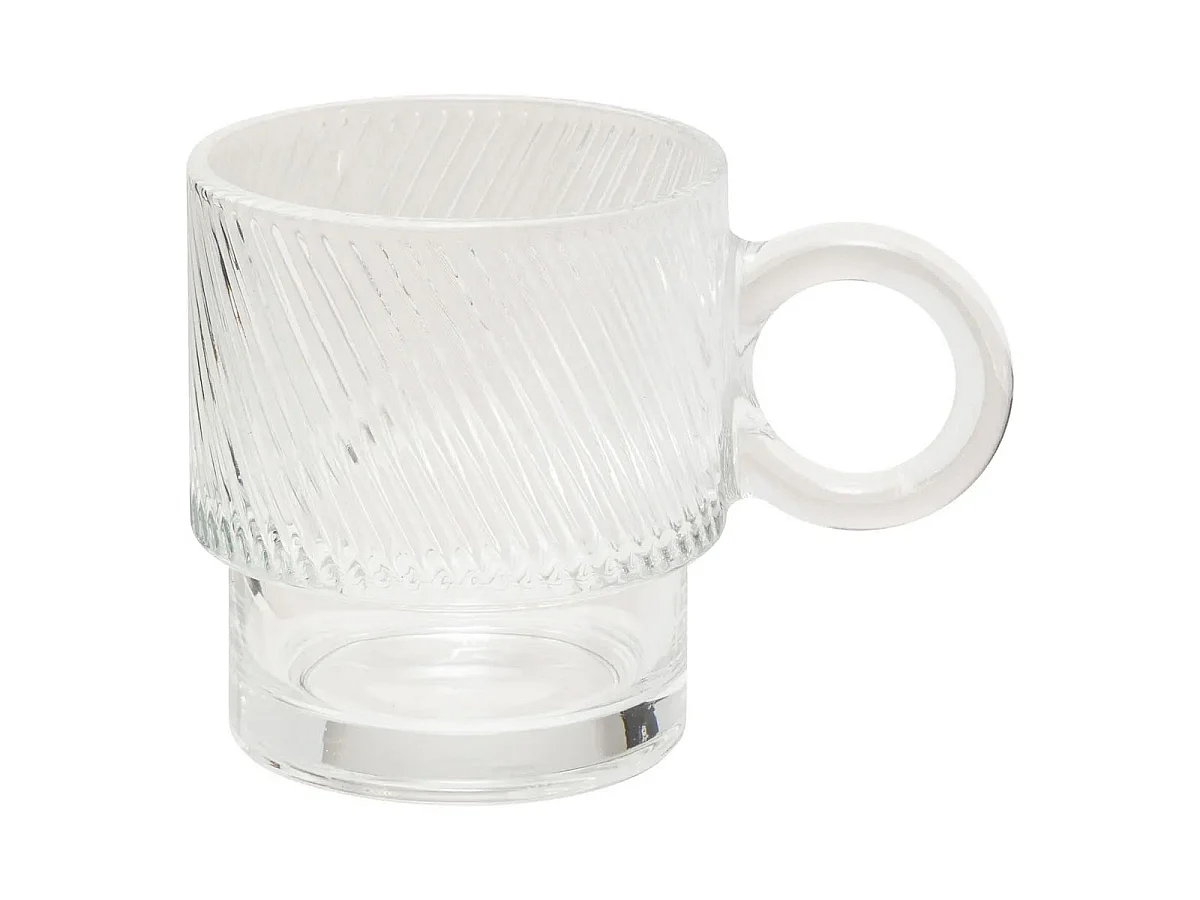 Lot de 6 Mugs en Verre "Lorène" 30cl Transparent
