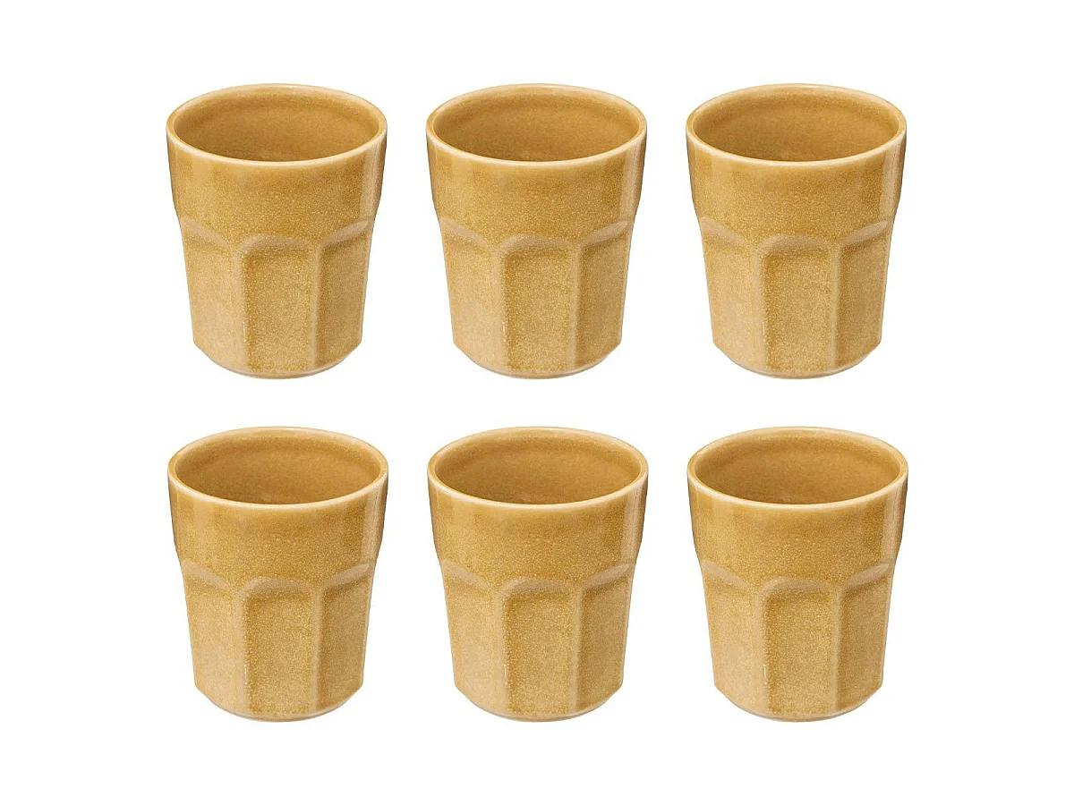 Lot de 6 Mugs Design  "Roma" 30cl Jaune