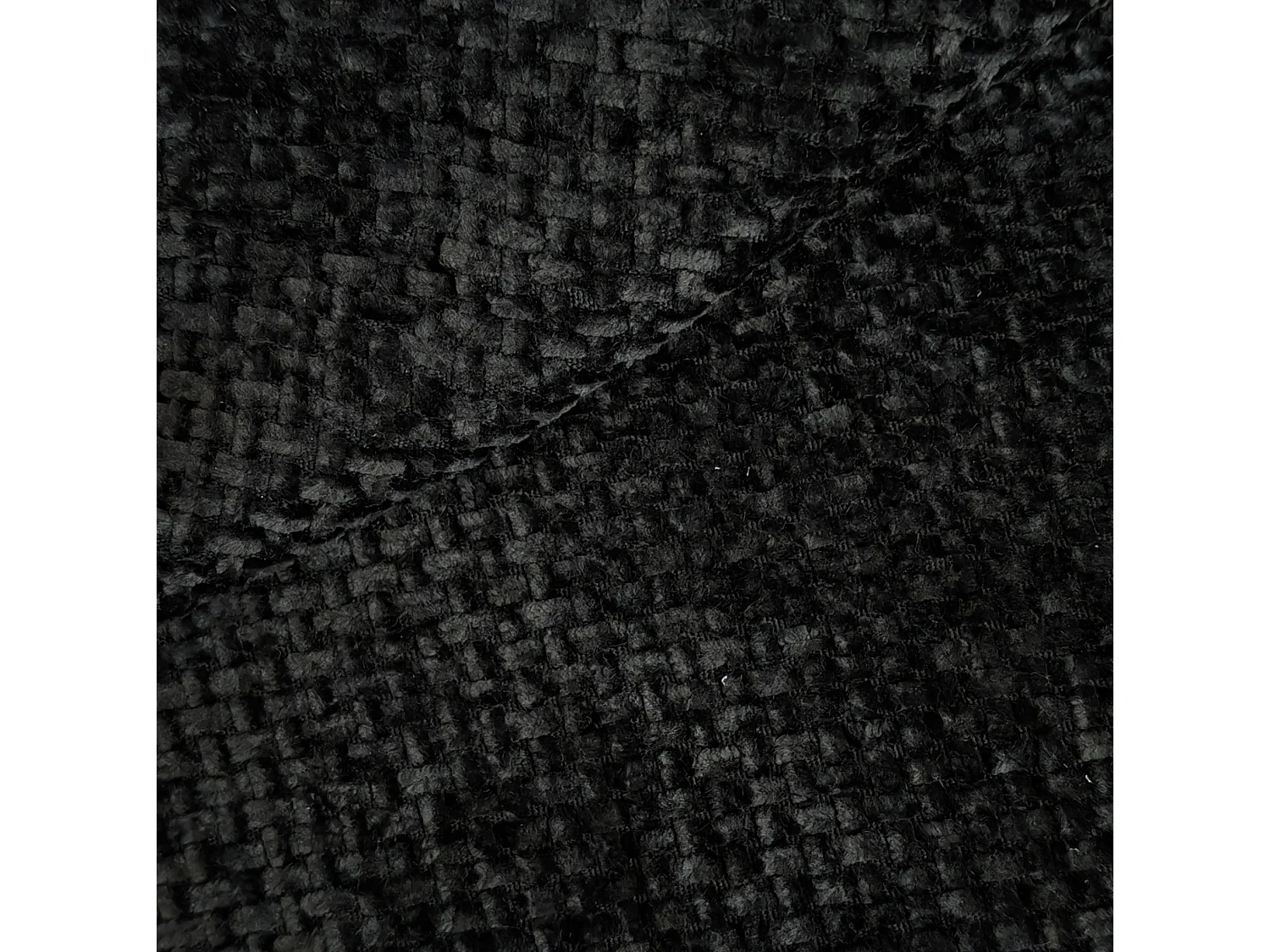 Canapé d'angle en U 3 places avec repose-pieds, angle à droit, sans montage, en tissu, noir, 266x168x85 cm