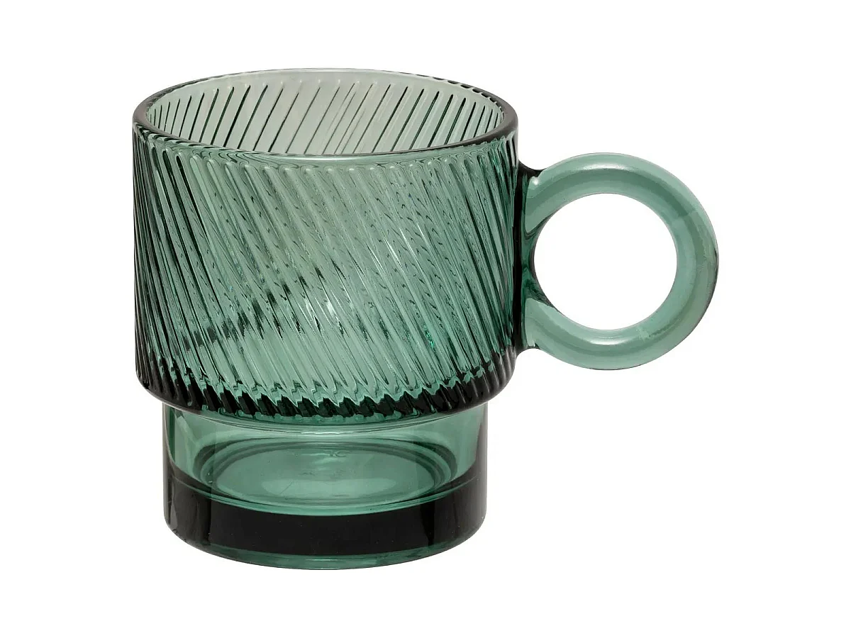 Lot de 6 Mugs en Verre "Lorène" 30cl Émeraude
