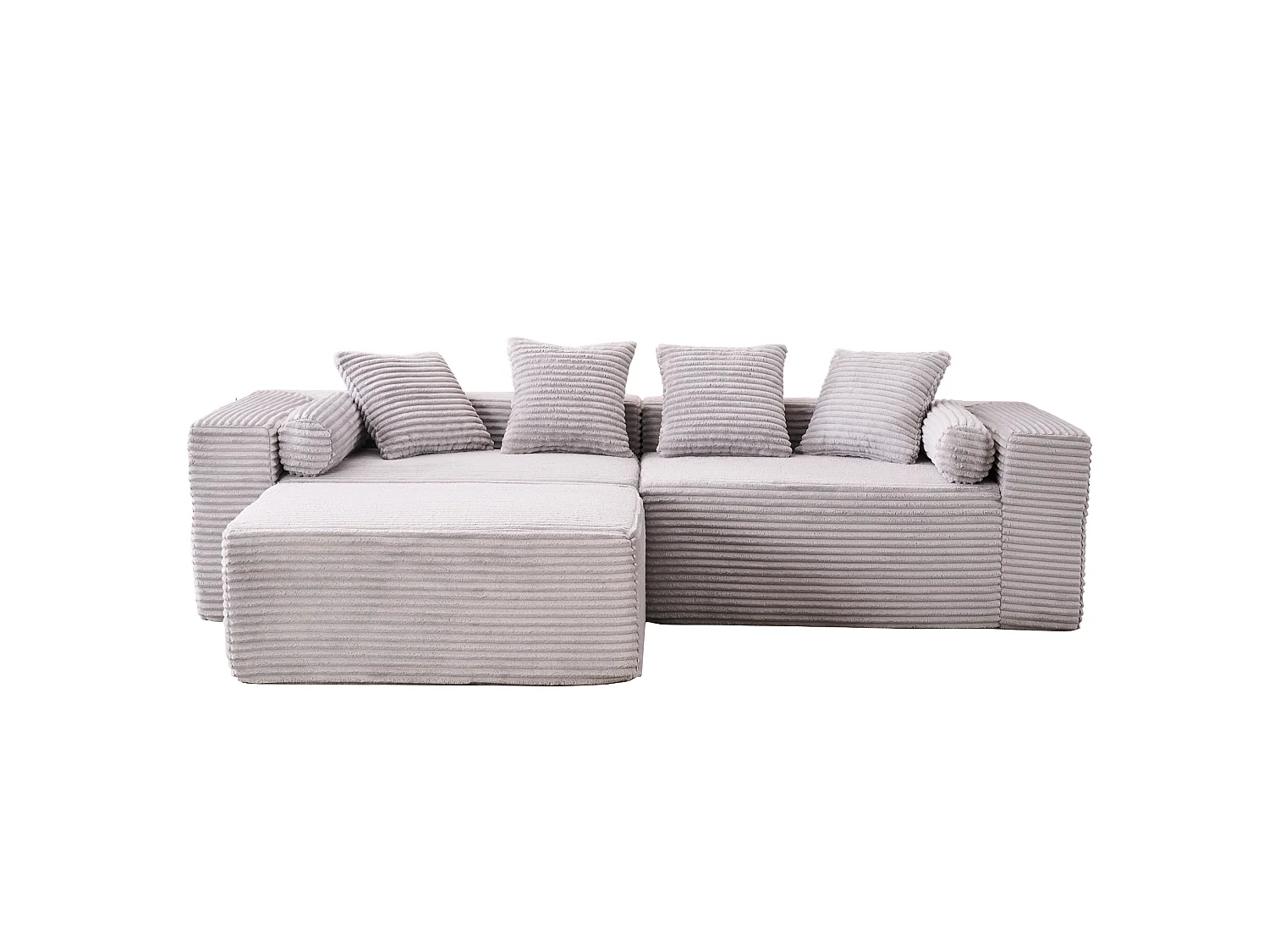 3-zits modulaire hoekbank, chenille, grijs
