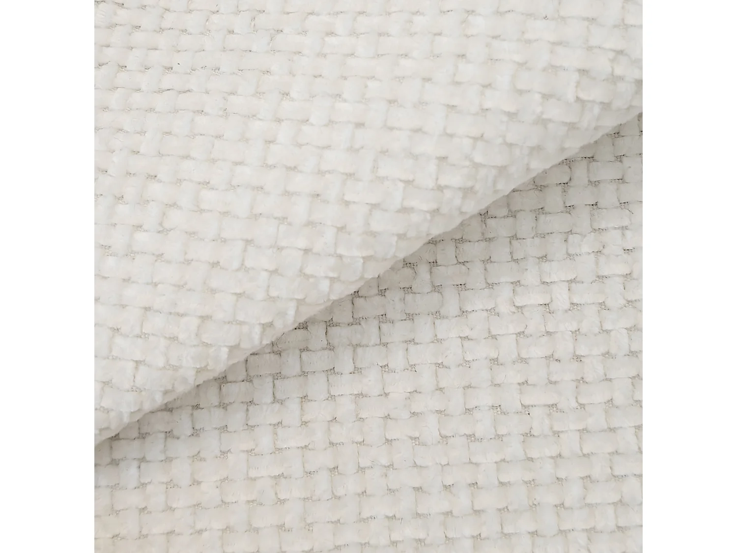 Canapé d'angle en U 4 places avec repose-pieds, angle à gauche, sans montage, en tissu, blanc, 336x168x85 cm