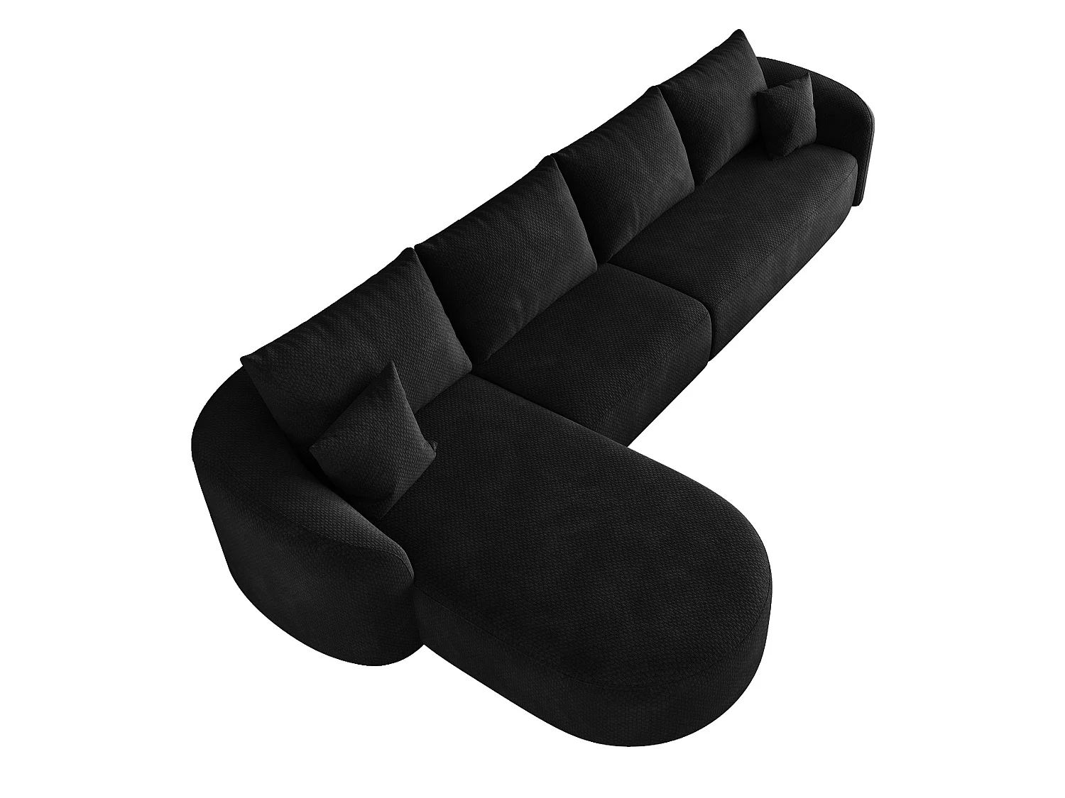 Modulaire 4-zits hoekbank, linkerhoek, stoffen bekleding, zwart, 336x168x85 cm