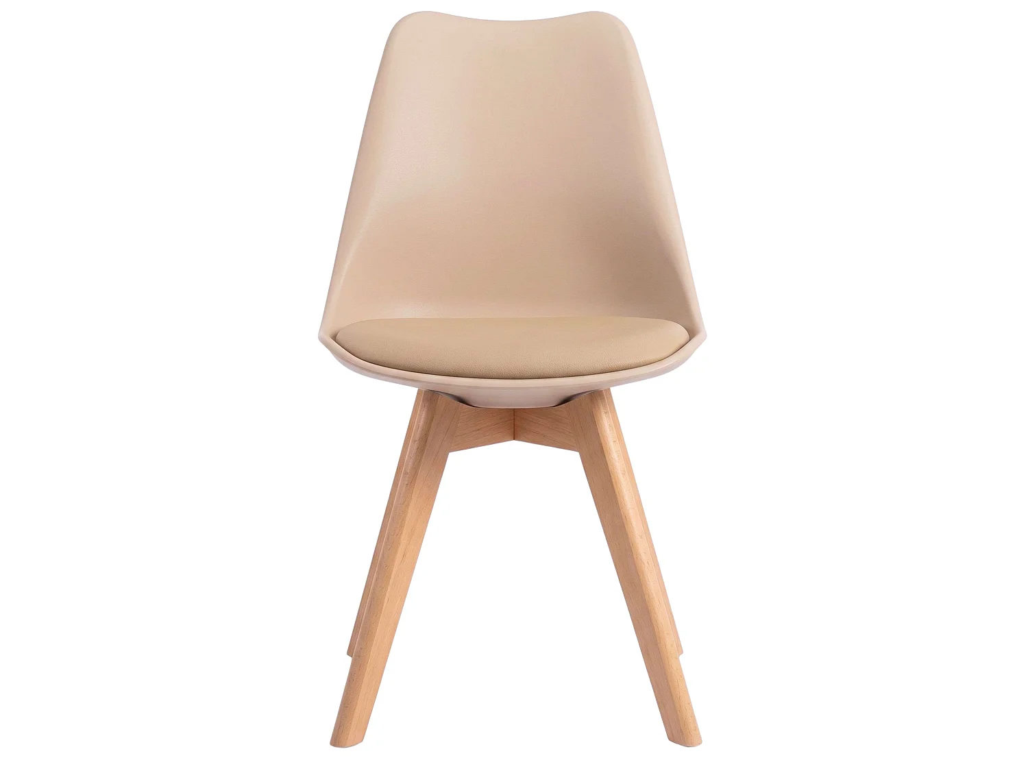 Pack 4 sillas Bistro comedor beige patas madera haya