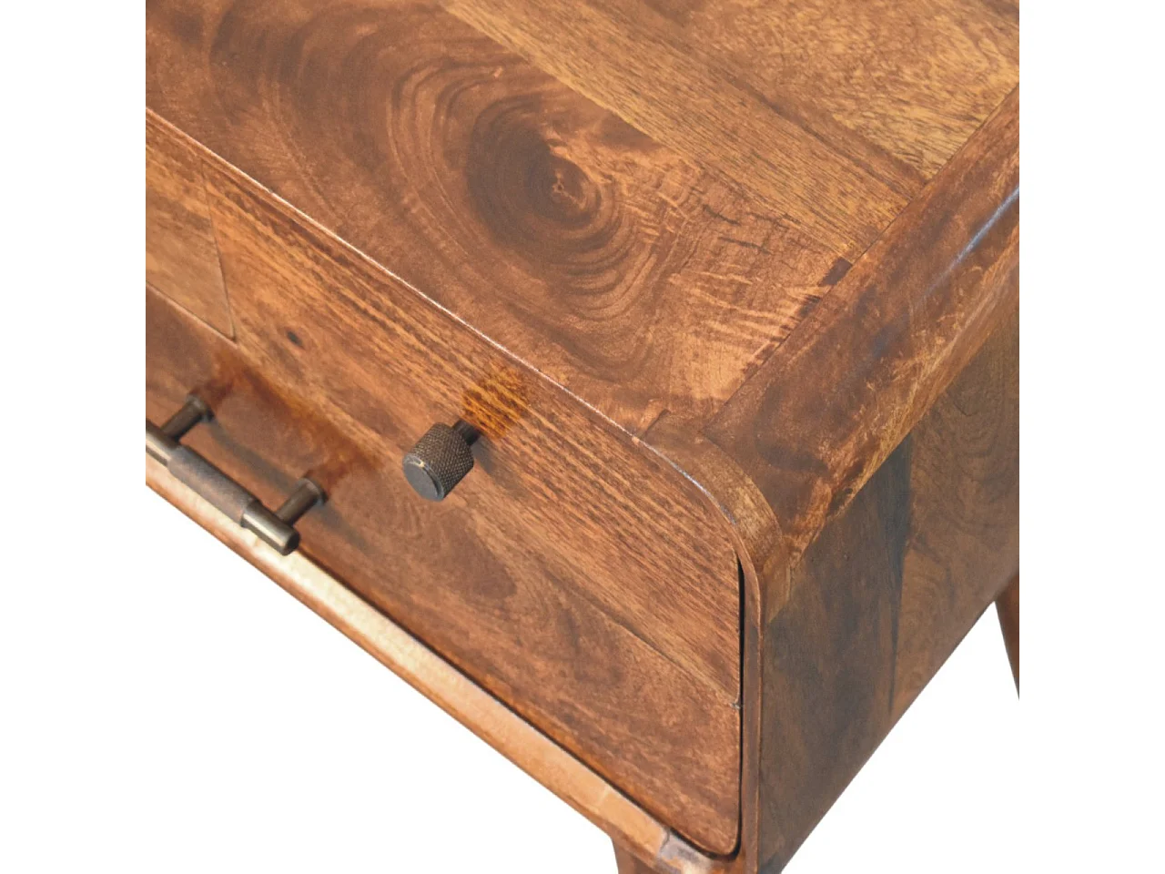 Artisan Furniture Table de chevet Avora à 3 tiroirs en bois massif finition châtaignier