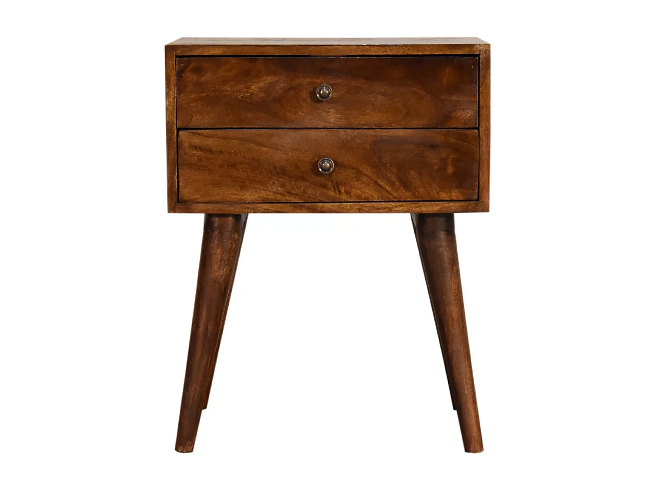Artisan Furniture Table de chevet moderne en bois massif finition châtaignier