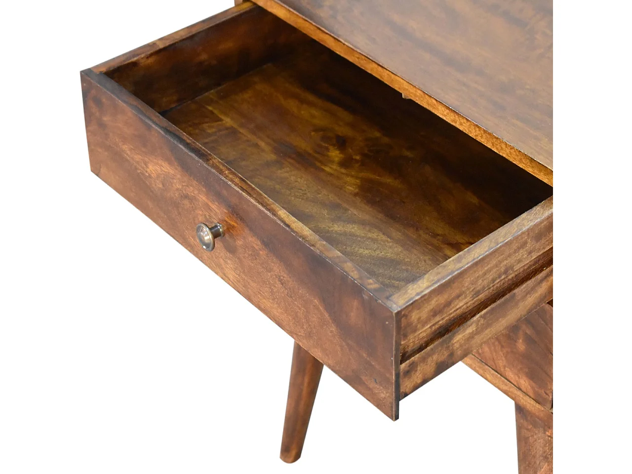 Artisan Furniture Table de chevet moderne en bois massif finition châtaignier