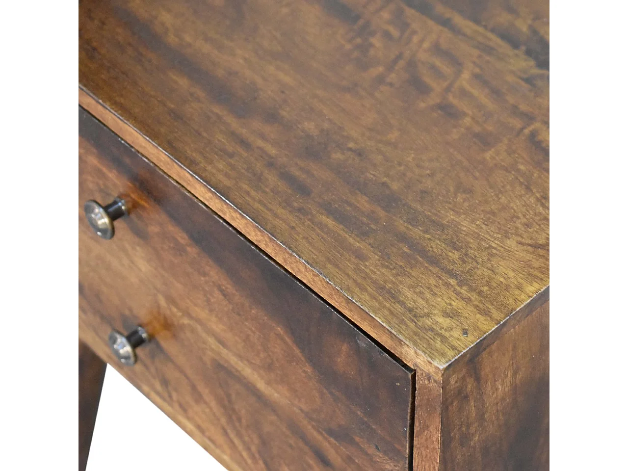 Artisan Furniture Table de chevet moderne en bois massif finition châtaignier