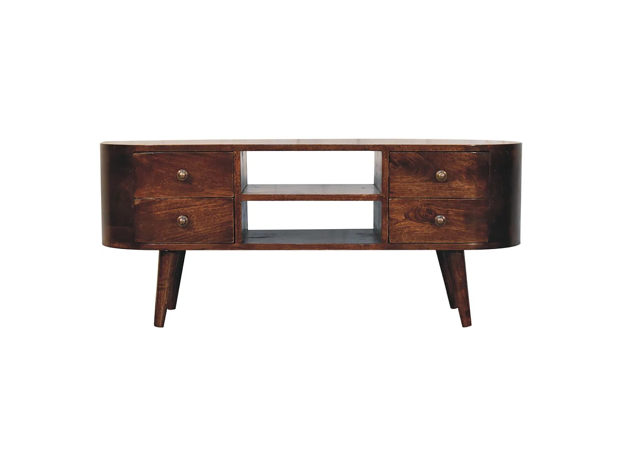 Artisan Furniture Solid Wood California Walnut Rounded Entertainment Unit