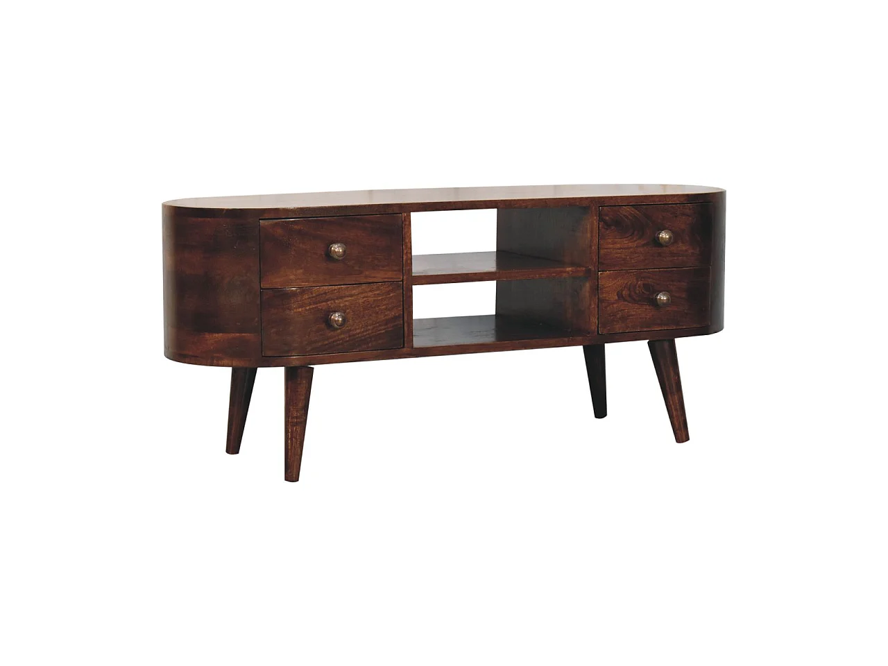 Artisan Furniture Solid Wood California Walnut Rounded Entertainment Unit