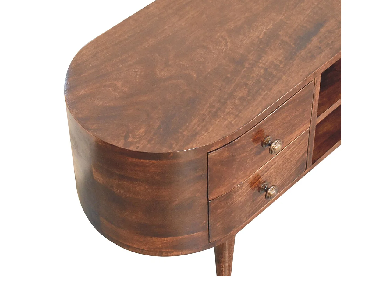 Artisan Furniture Solid Wood California Walnut Rounded Entertainment Unit