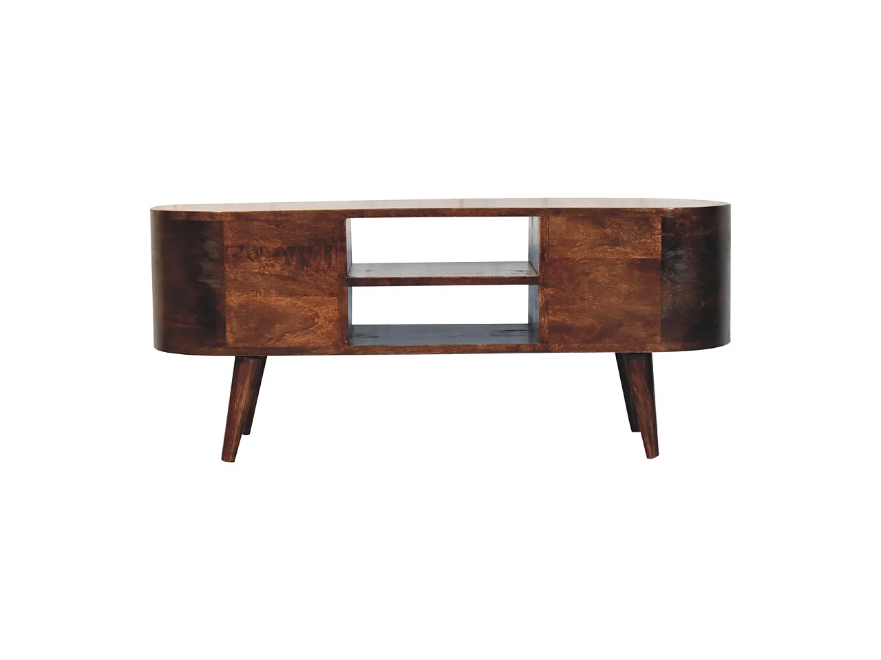 Artisan Furniture Solid Wood California Walnut Rounded Entertainment Unit