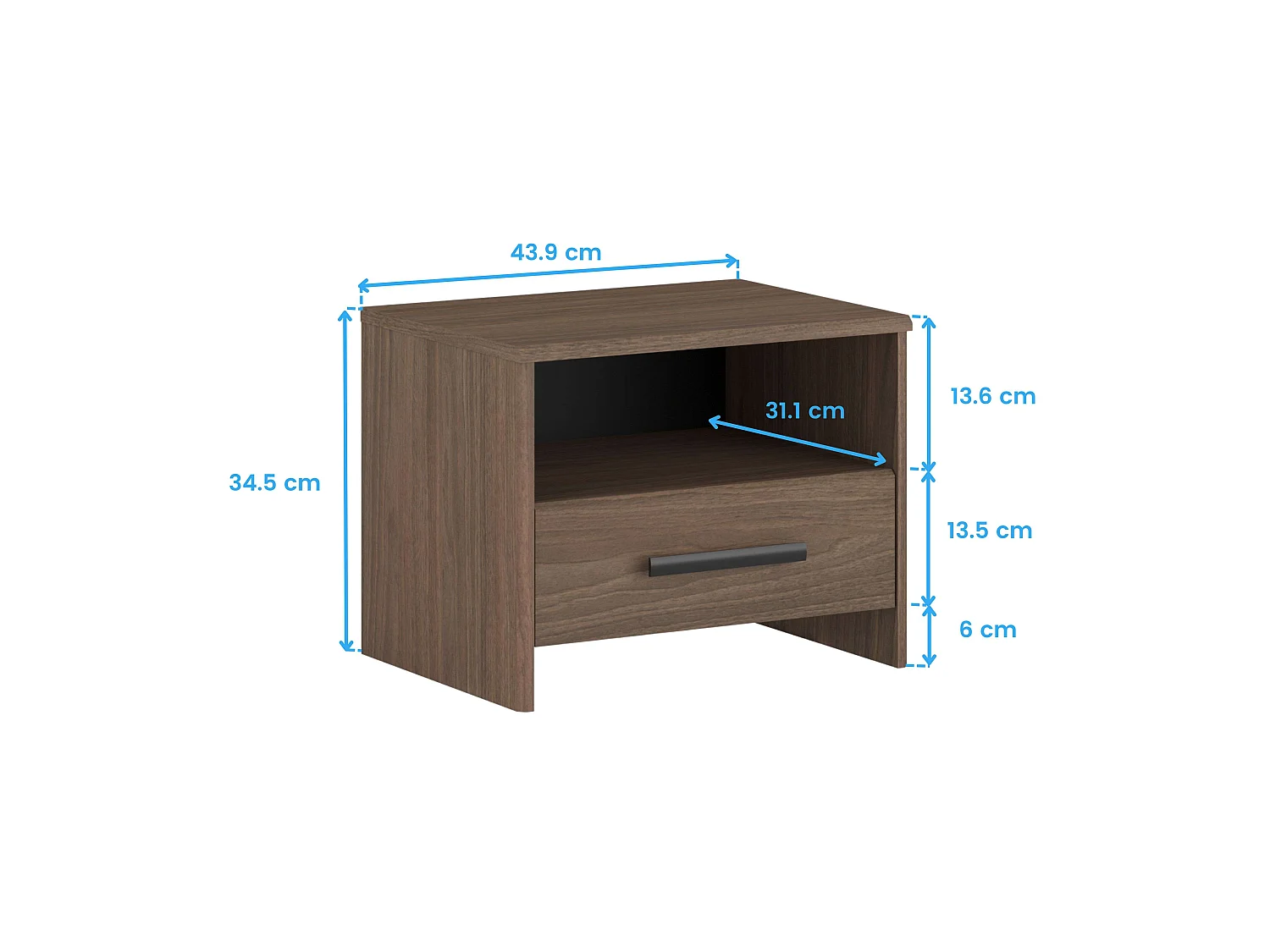 Pack dormitorio Oshira Roble Tostado y Negro Stipple 4 piezas