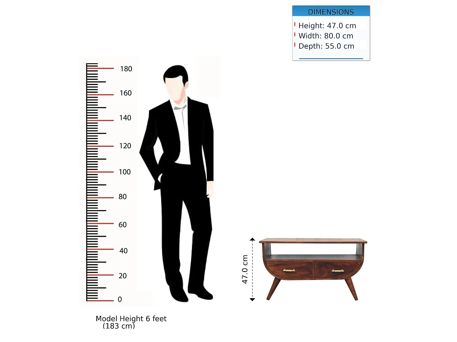 Artisan Furniture Table basse Agra en bois massif
