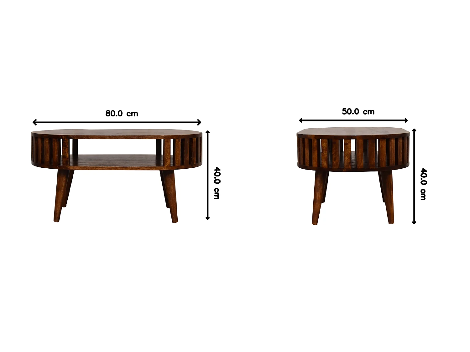 Artisan Furniture Table basse Ariella en bois massif finition châtaignier
