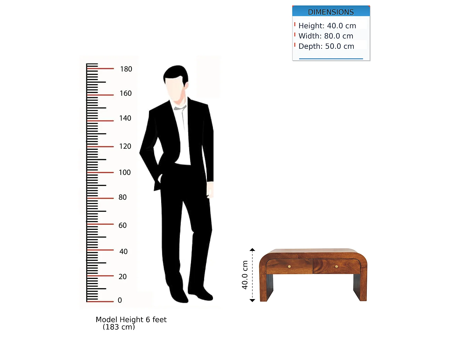 Artisan Furniture Table basse Darcy en bois massif finition châtaignier