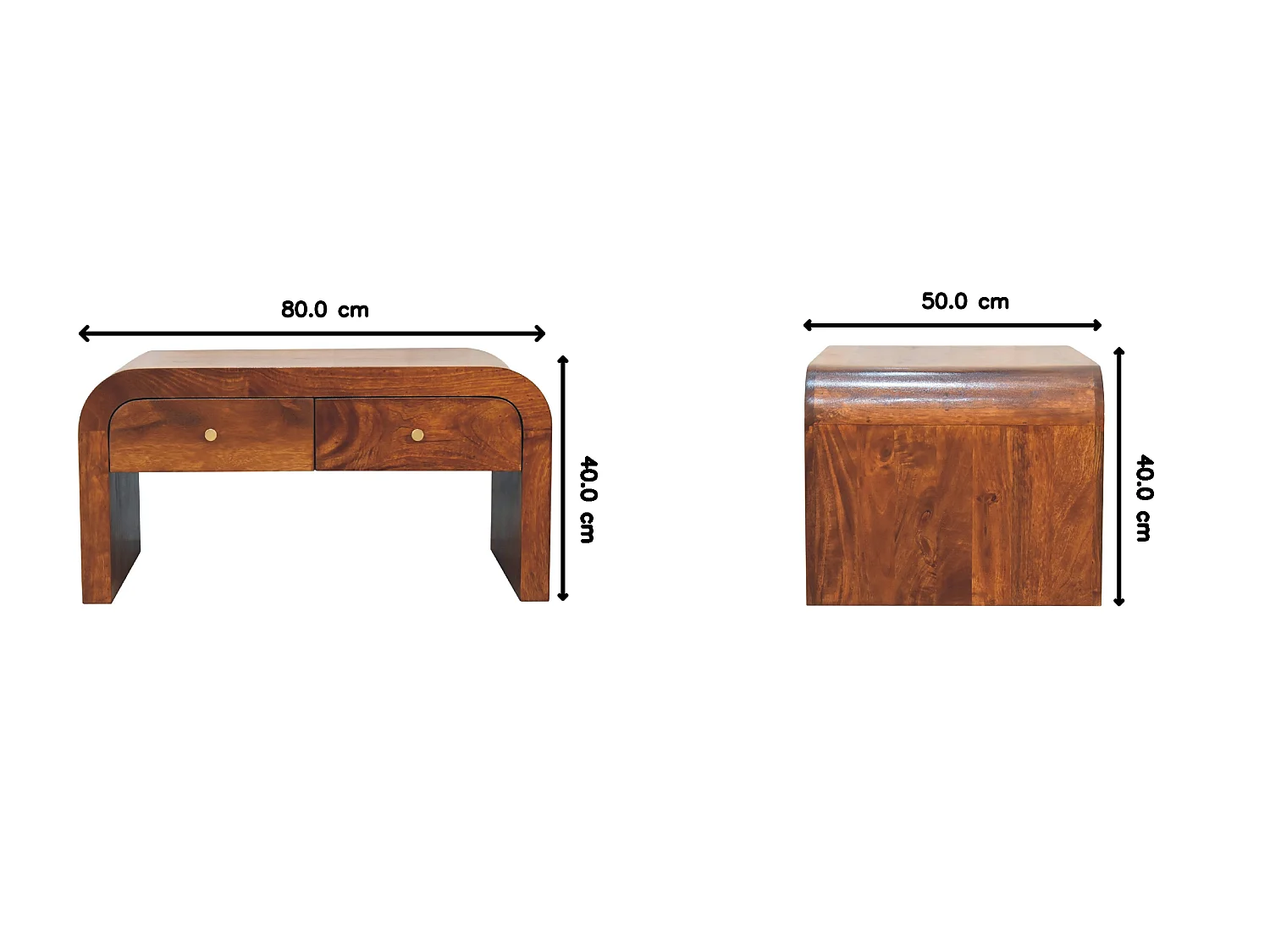 Artisan Furniture Table basse Darcy en bois massif finition châtaignier