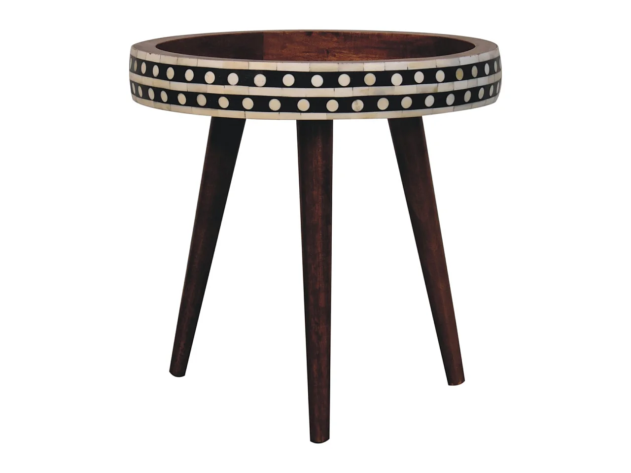 Artisan Furniture Petite table d’appoint à motifs de style nordique en bois massif finition caramel miel