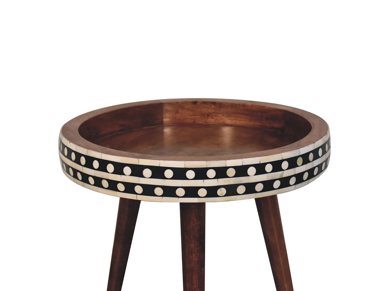 Artisan Furniture Petite table d’appoint à motifs de style nordique en bois massif finition caramel miel