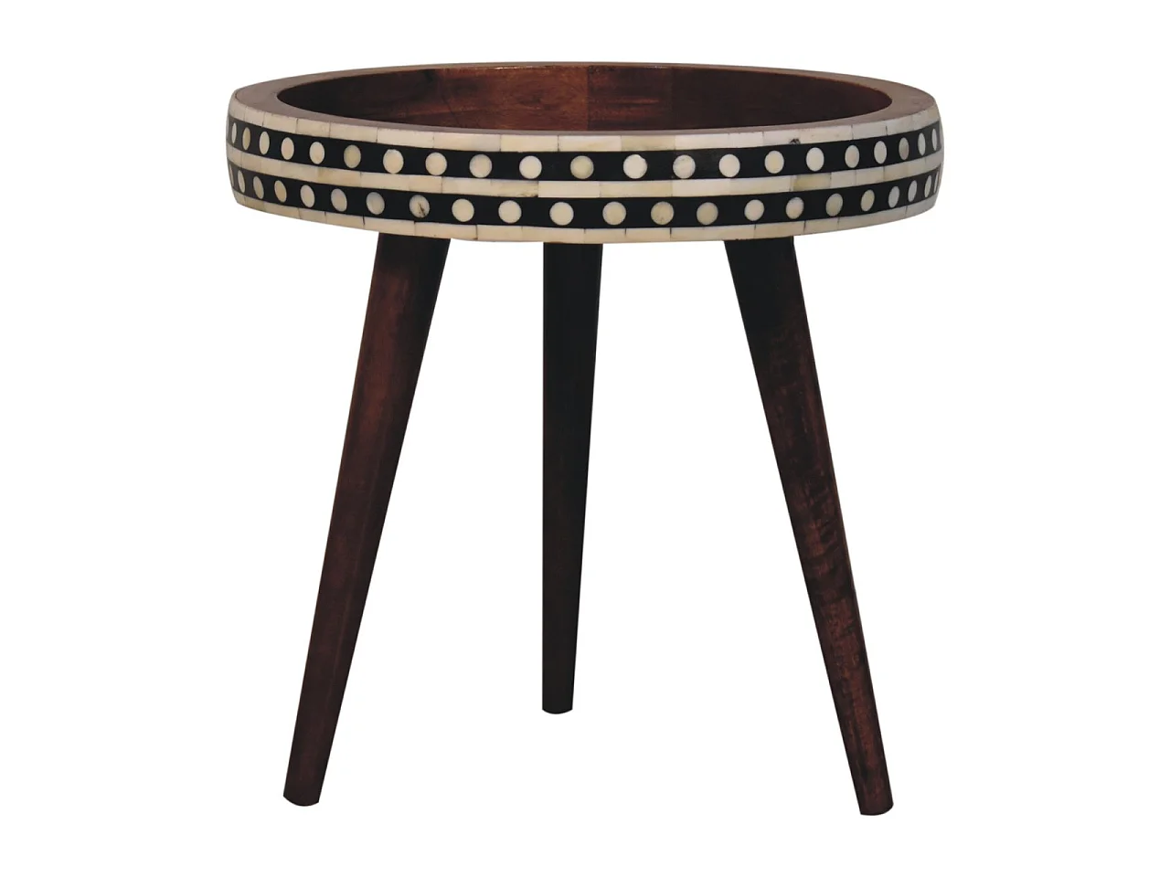 Artisan Furniture Petite table d’appoint à motifs de style nordique en bois massif finition caramel miel
