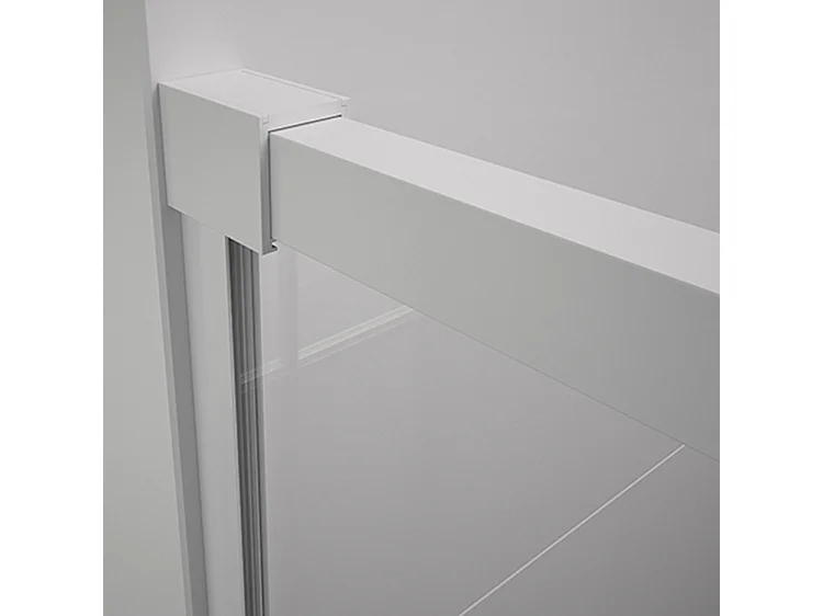 Mampara de ducha fija Walk In 140x195 Blanco Cristal templado antical serigrafiado 8 mm
