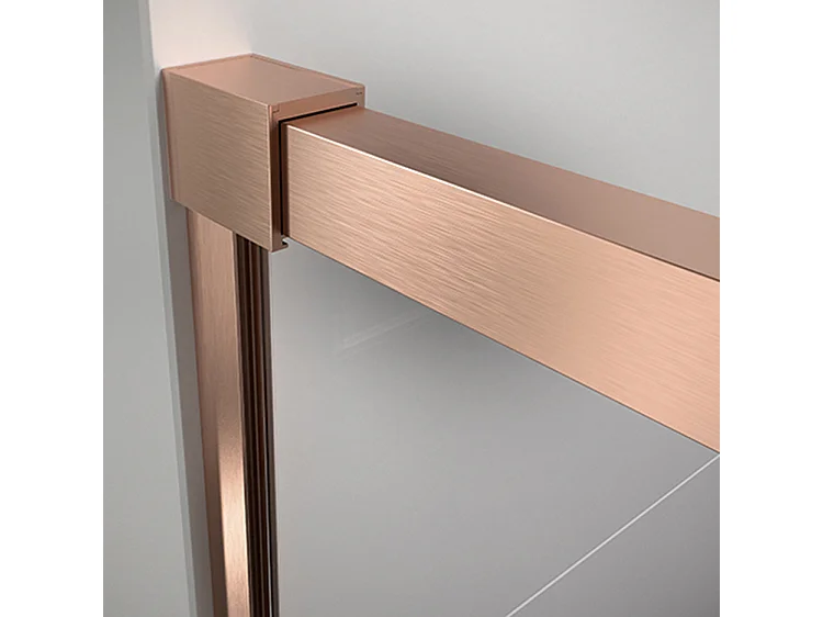 Mampara de ducha fija Walk In 110x195 Oro Rosa Cristal templado antical transparente 8mm