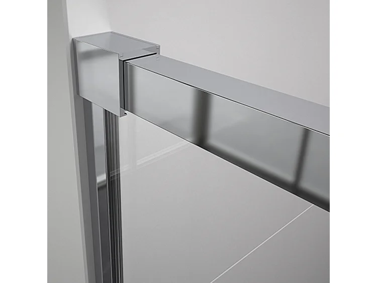 Mampara de ducha fija Walk In 80x195 Cromo Cristal templado antical serigrafiado 8 mm