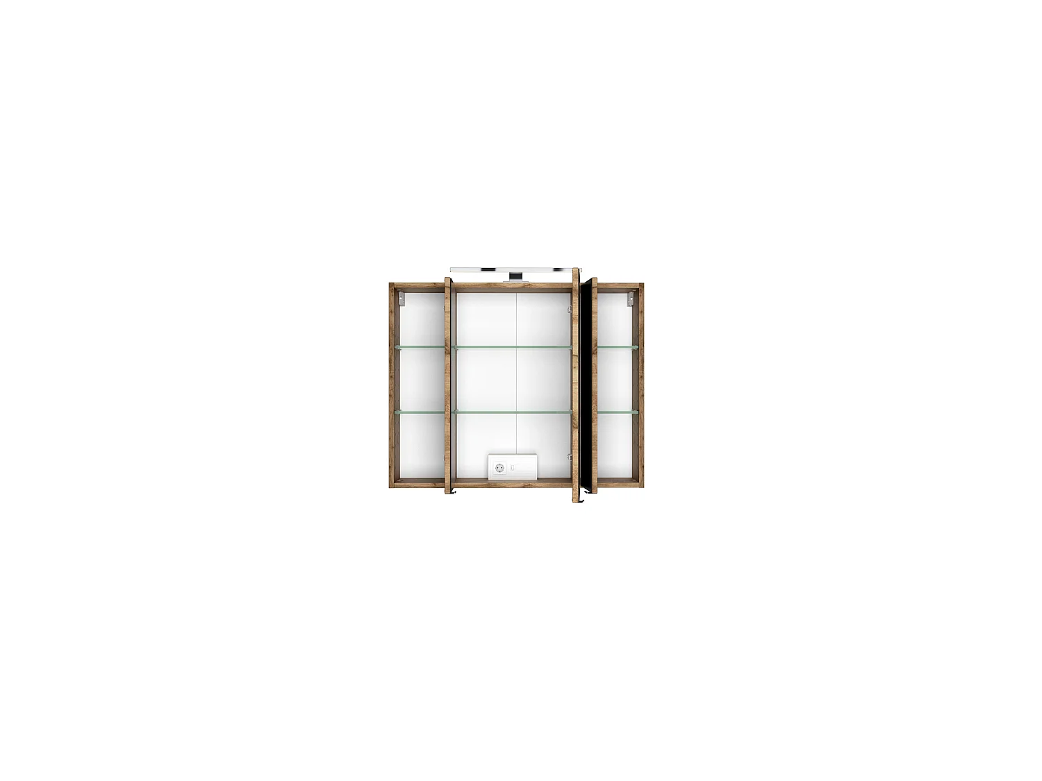 Held Möbel Ensemble de meuble-lavabo Lucca gris mat / chêne Wotan L/H/P 80 x 200 x 47 cm