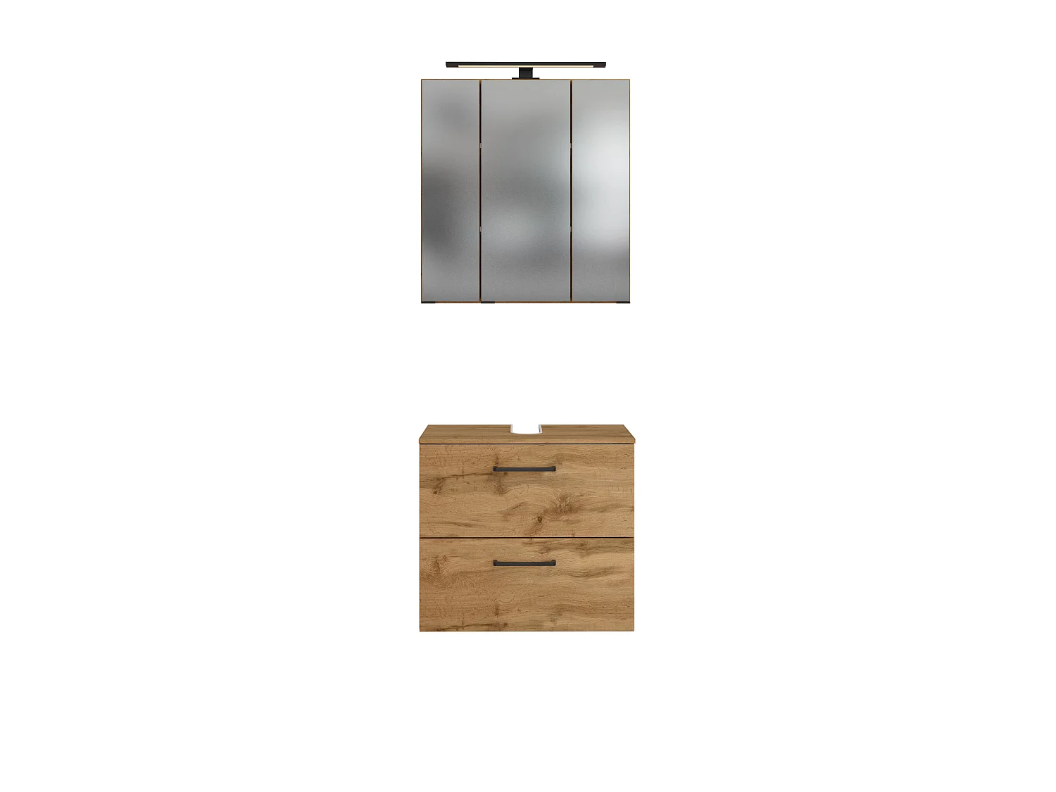 Held Möbel Ensemble de meuble-lavabo 2 pièces Manchester chêne Wotan L/H/P 60 x 200 x 45 cm