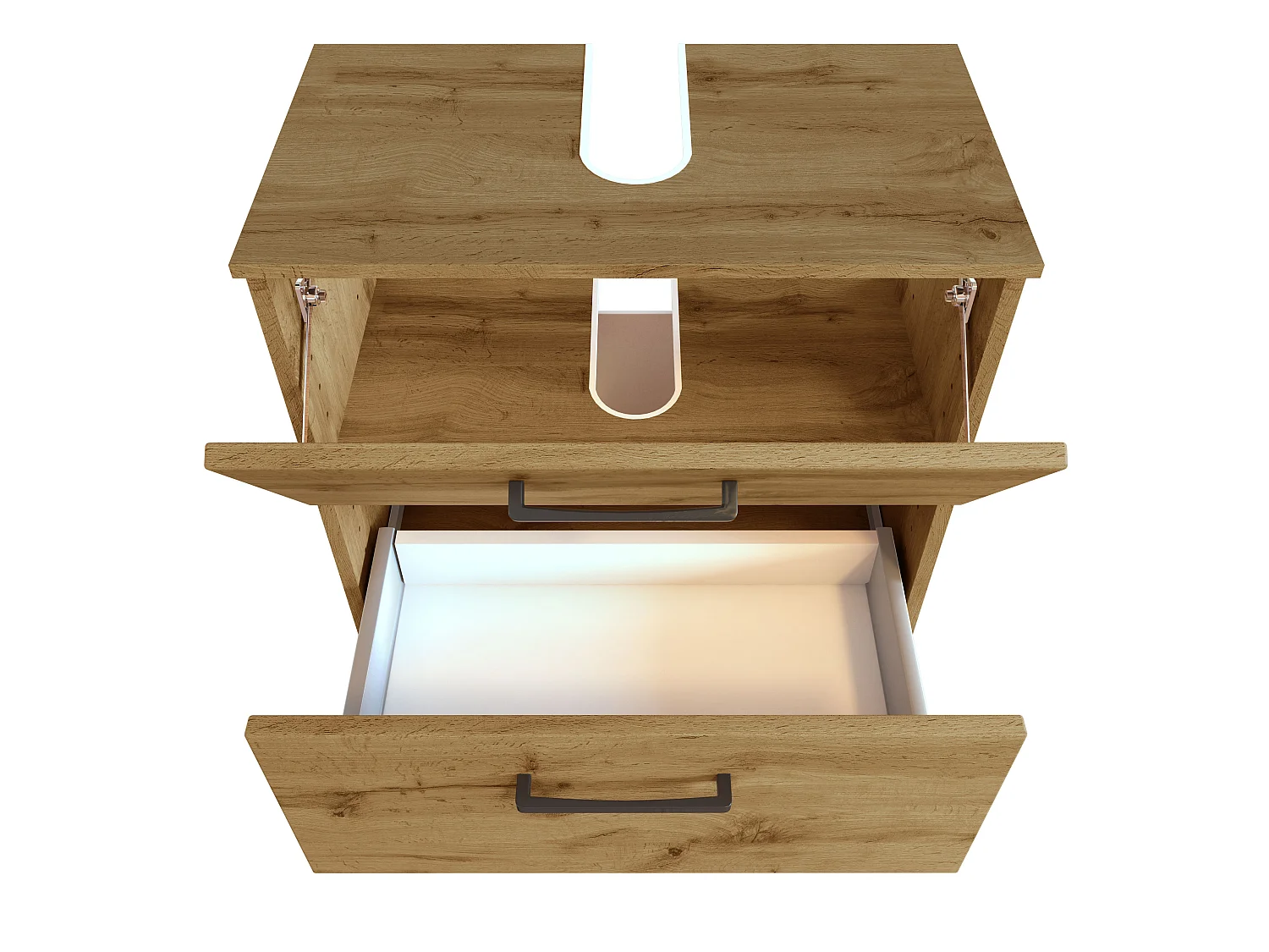 Held Möbel Ensemble de meuble-lavabo 2 pièces Manchester chêne Wotan L/H/P 60 x 200 x 45 cm