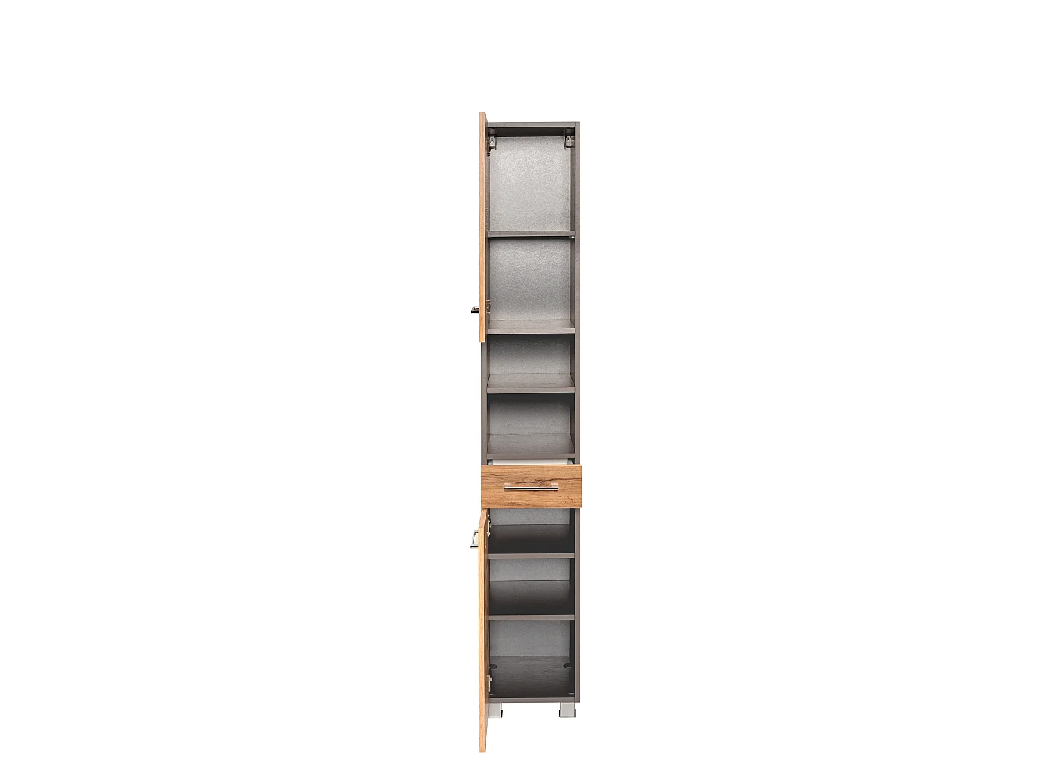 Held Möbel Ensemble de meuble-lavabo 3 pièces Paris chêne Wotan / gris graphite L/H/P 90 x 200 x 35 cm