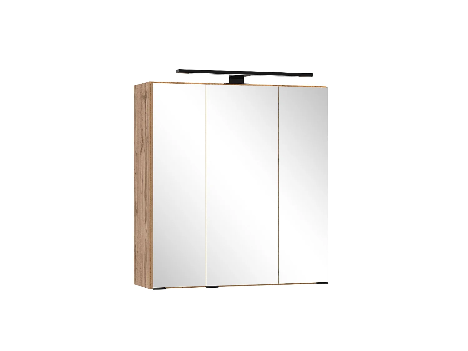 Held Möbel Ensemble de meuble-lavabo 2 pièces Liverpool chêne Wotan / noir rayé L/H/P 60 x 200 x 35 cm