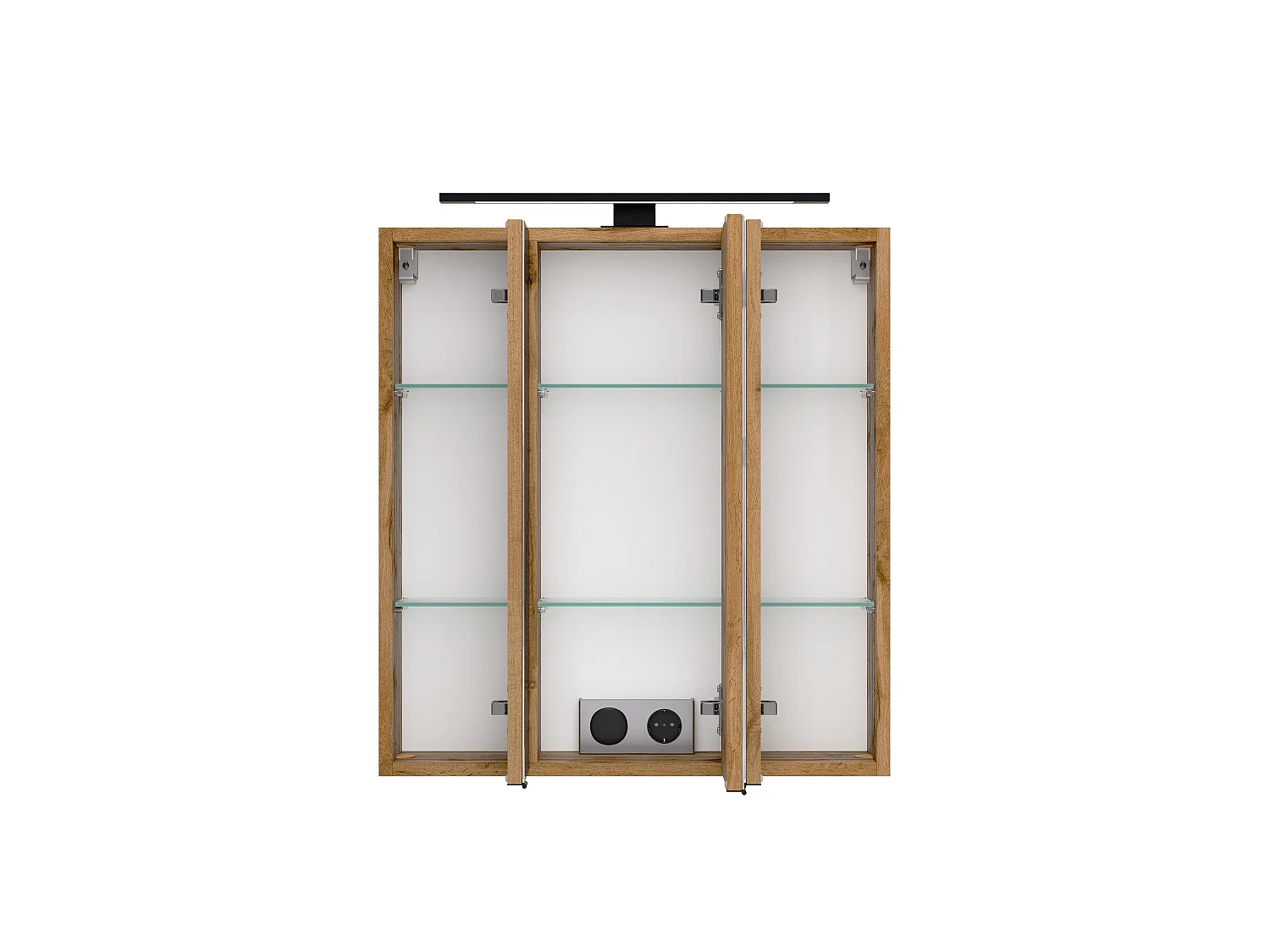 Held Möbel Ensemble de meuble-lavabo 2 pièces Liverpool chêne Wotan / noir rayé L/H/P 60 x 200 x 35 cm